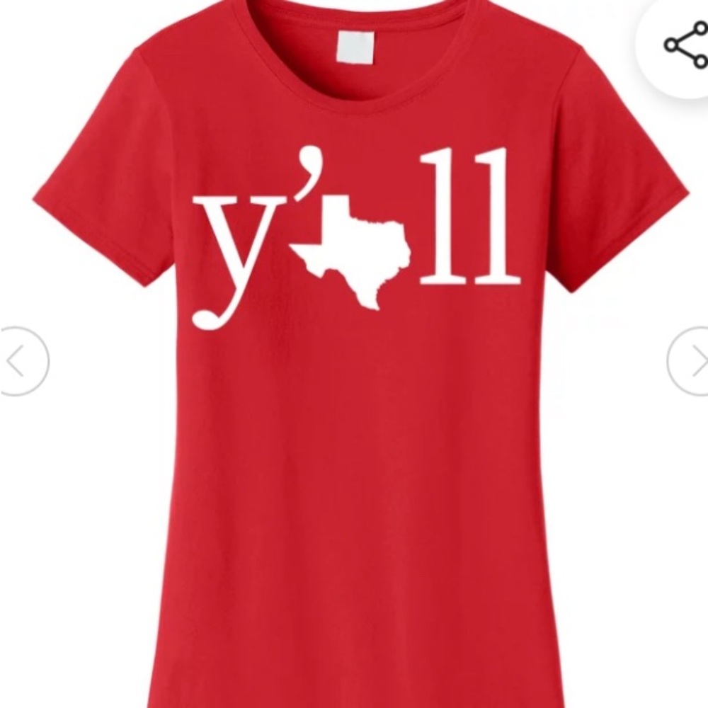Ladies Red “Y’ALL” T Shirt